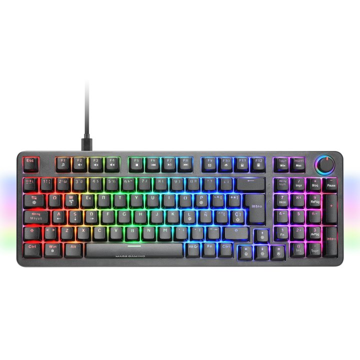 Teclado Mars Gaming Mkproyes Mecanico Rgb Silent Switch  Rueda De Control Color Negro