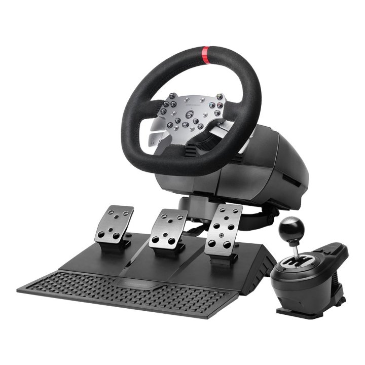 Volante Mars Gaming Mwhrsx Force Feedback Motor Dual Pedales Y Palanca Multiplataforma