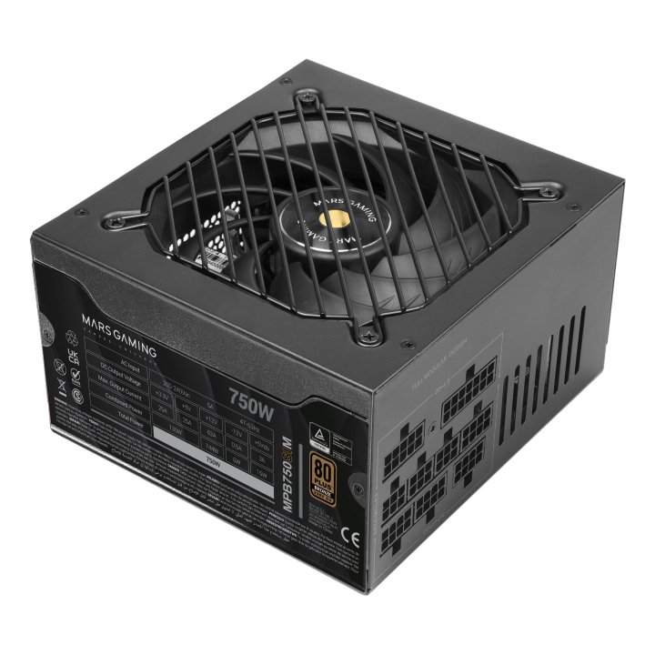 Fuente De Alimentacion Mars Gaming 750w Modular Atx 80+ Bronze 140mm Silent Negro
