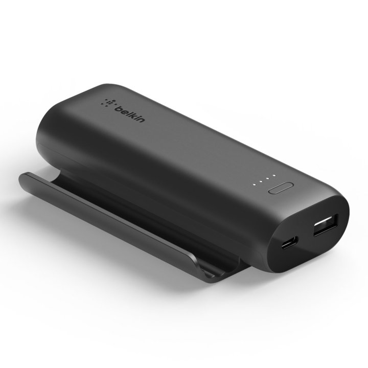 Powerbank Belkin Bpz001btbk Boost Charge 5k + Soporte Play Series Color Negro                       