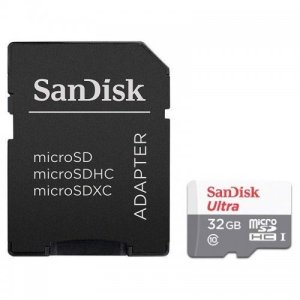 Memoria Sd Micro 32gb Sandisk Ultra® Microsdxc + Sd Adapter 100mb s Class 10 Uhs-i Sdsqunr-032g-gn3ma
