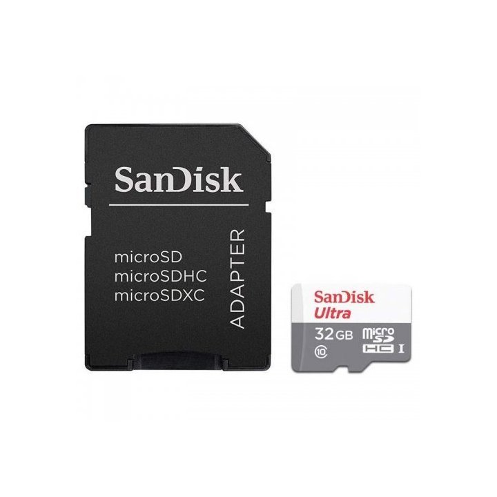 Memoria Sd Micro 32gb Sandisk Ultra® Microsdxc + Sd Adapter 100mb s Class 10 Uhs-i Sdsqunr-032g-gn3ma