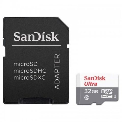 Memoria Sd Micro 32gb Sandisk Ultra® Microsdxc + Sd Adapter 100mb s Class 10 Uhs-i Sdsqunr-032g-gn3ma