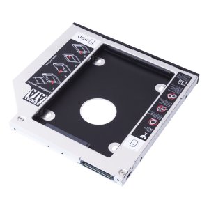 Adaptador   Caddy Hdd 2.5" Sata Ssd odd Unykach Para Posicionar En Bahía De Portatil 9mm Frontal Negro