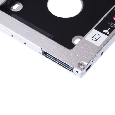 Adaptador   Caddy Hdd 2.5" Sata Ssd odd Unykach Para Posicionar En Bahía De Portatil 9mm Frontal Negro