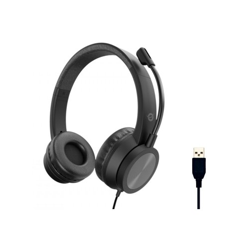 Headset Conceptronic Polona05b Conexion Usb-a Microfono Flexible Control Volumen Reduccion De Ruido
