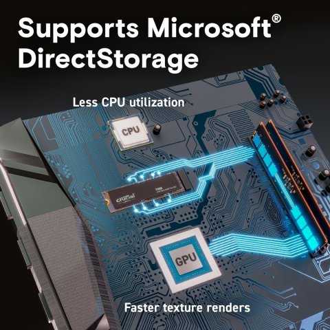 Disco M.2 Nvme 2tb Crucial T500 Ct2000t500ssd8 Pcie 4.0 Read 7300mbps Write 6900mbps