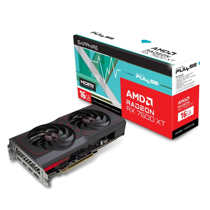Vga Sapphire Pulse Radeon Rx 7600 Xt 16gb Gddr6 2xdp 2xhdmi Cuda 2048 128bit Dual Fan