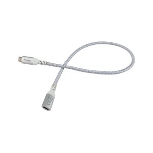 Cable Alargo Usb-c Macho Usb-c Hembra Usb 3.2 Gen 2 1m Transferencia 10g 4k  Carcasa Aluminio  Algodon Trenzado Blanco