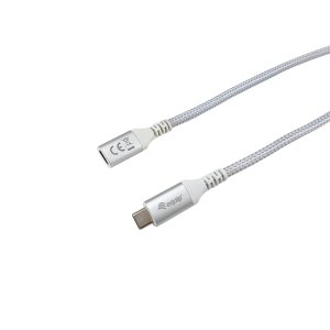 Cable Alargo Usb-c Macho Usb-c Hembra Usb 3.2 Gen 2 1m Transferencia 10g 4k  Carcasa Aluminio  Algodon Trenzado Blanco 2