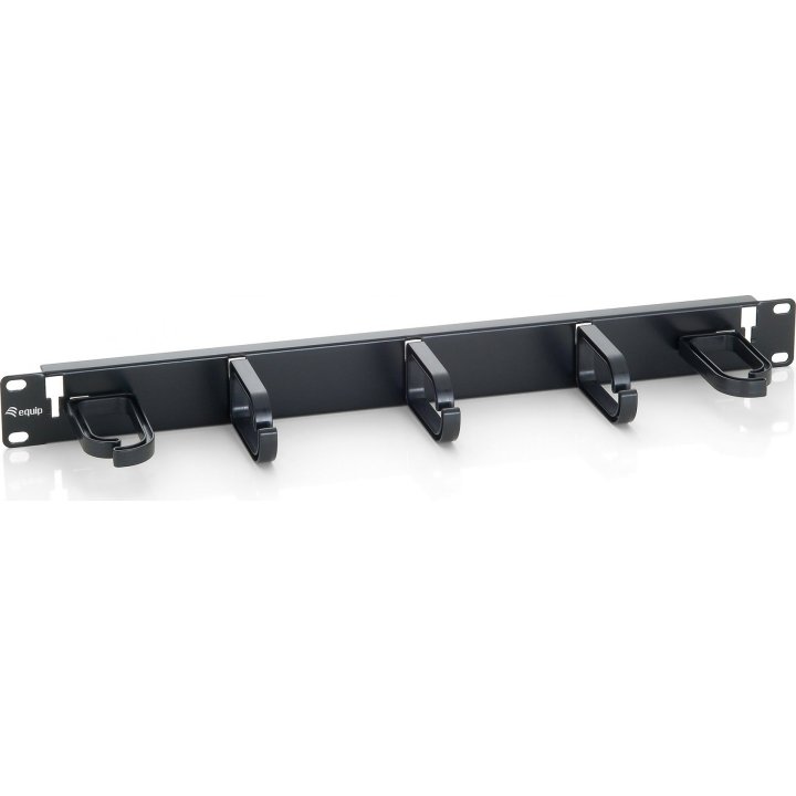 Panel Organizador De Cables Color Negro 1u Para Armario Rack Guias Metalicas