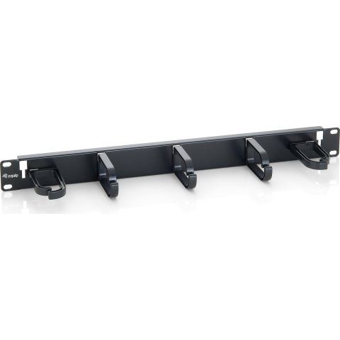Panel Organizador De Cables Color Negro 1u Para Armario Rack Guias Metalicas