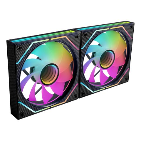 Kit 2xventilador Interno Argb Mars Gaming Mf3dprox2r Negro 120mm Argb 360º Pwm Aspas Invertidas
