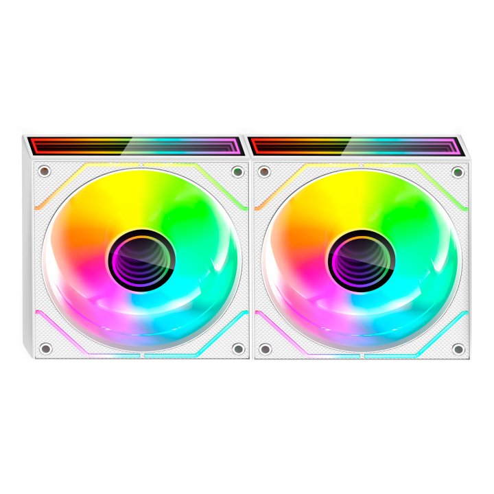 Kit 2xventilador Interno Argb Mars Gaming Mf3dprox2 Blanco 120mm Argb 360º Pwm
