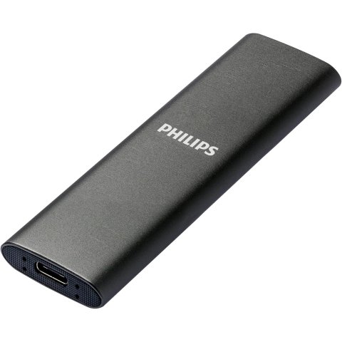 Disco M.2 Externo Philips 500gb Usb-c/usb3.0 540mb/s Ultra Slim Gris