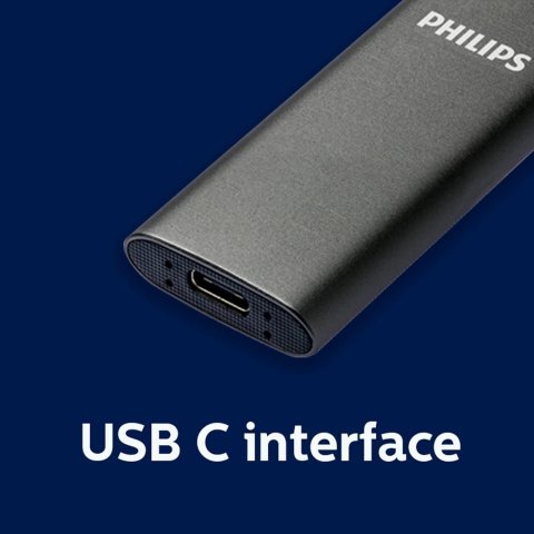 Disco M.2 Externo Philips 500gb Usb-c/usb3.0...