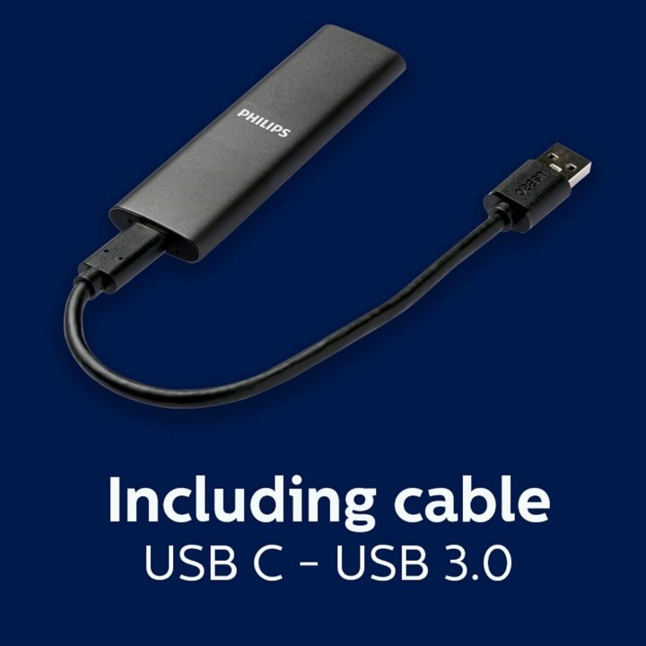 Disco M.2 Externo Philips 500gb Usb-c/usb3.0...