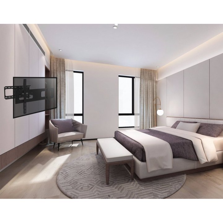 (km0) Soporte De Pared Orientable Equip Para Pantalla De 37"- 70" Doble Brazo Inclinable -20 +10 Giratorio 180âº Max 50 Kgs V