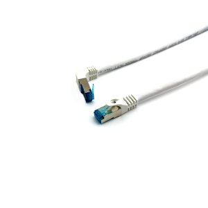 Latiguillo Apantallado S ftp Categoria 6a  Conector Angulo Recto Libre Halogenos 1m Color Blanco