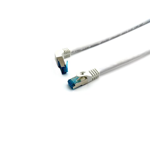 Latiguillo Apantallado S ftp Categoria 6a  Conector Angulo Recto Libre Halogenos 2m Color Blanco