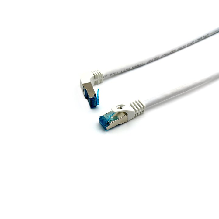 Latiguillo Apantallado S ftp Categoria 6a  Conector Angulo Recto Libre Halogenos 3m Color Blanco