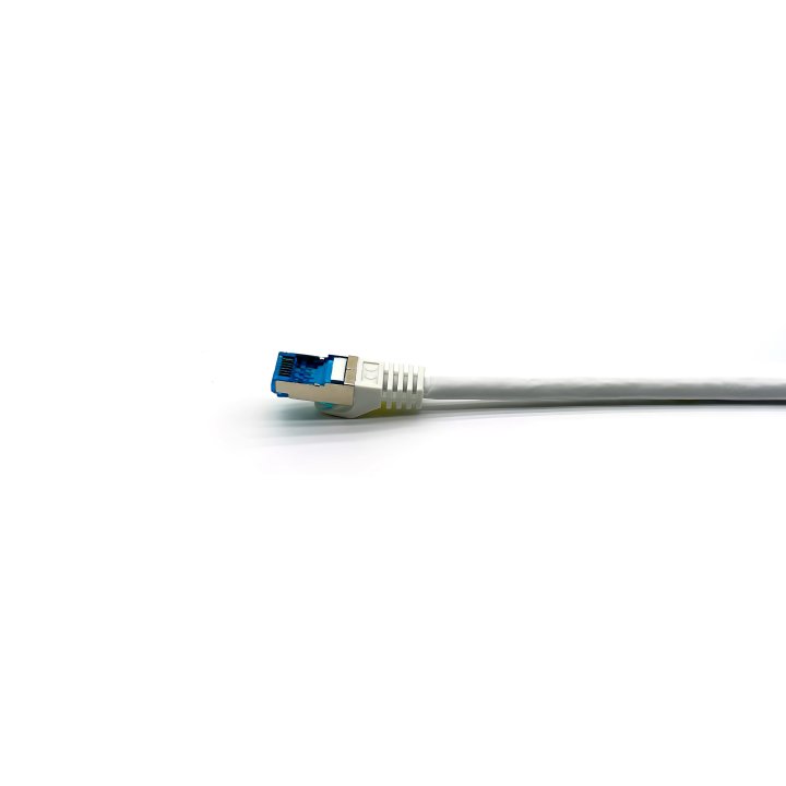 Latiguillo Apantallado S ftp Categoria 6a  Conector Angulo Recto Libre Halogenos 5m Color Blanco