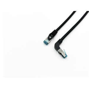 Latiguillo Apantallado S ftp Categoria 6a  Conector Angulo Recto Libre Halogenos 1m Color Negro