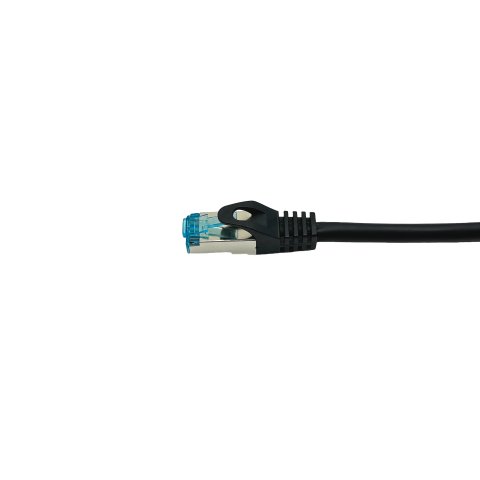 Latiguillo Apantallado S ftp Categoria 6a  Conector Angulo Recto Libre Halogenos 2m Color Negro