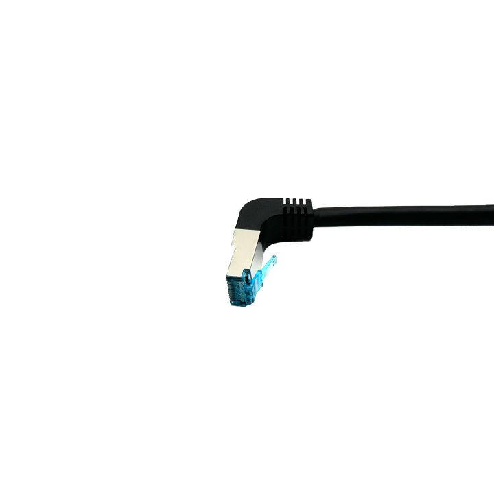 Latiguillo Apantallado S ftp Categoria 6a  Conector Angulo Recto Libre Halogenos 2m Color Negro