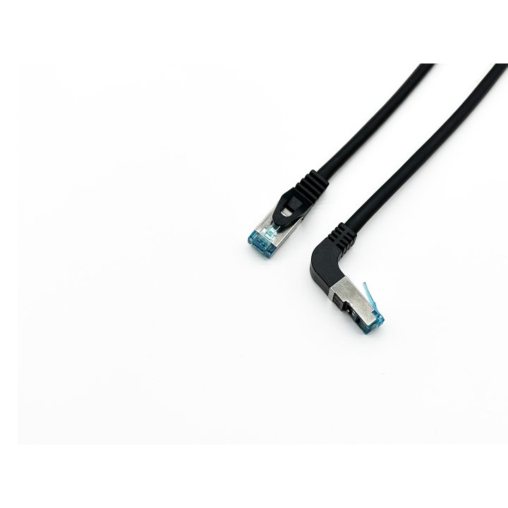 Latiguillo Apantallado S ftp Categoria 6a  Conector Angulo Recto Libre Halogenos 5m Color Negro