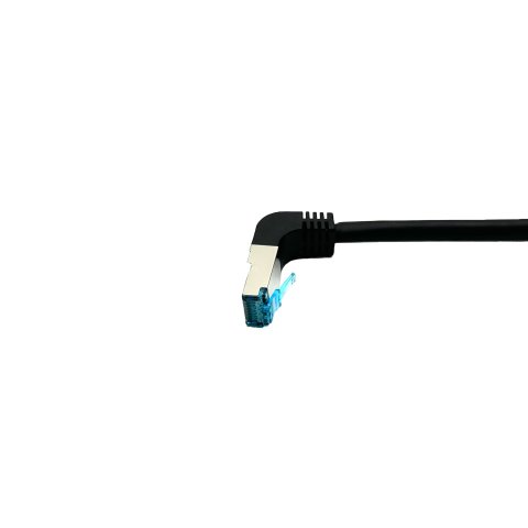 Latiguillo Apantallado S ftp Categoria 6a  Conector Angulo Recto Libre Halogenos 0.5m Color Negro