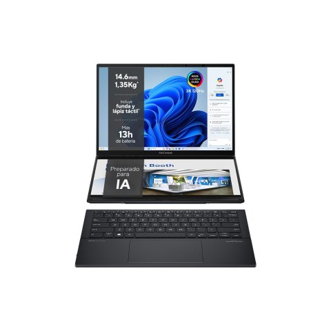 Portatil Asus Zenbook Duo Ux8406ca-pz152w 14"+14"tactil Oled Ultra9-285h 32gb 1tb Ssd W11