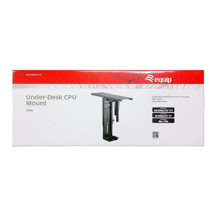(km0) Soporte Cpu Equip 650892 Para Instalacion Bajo Mesa Giratorio 360§ Acero Color Negro Max. 10kgcash30