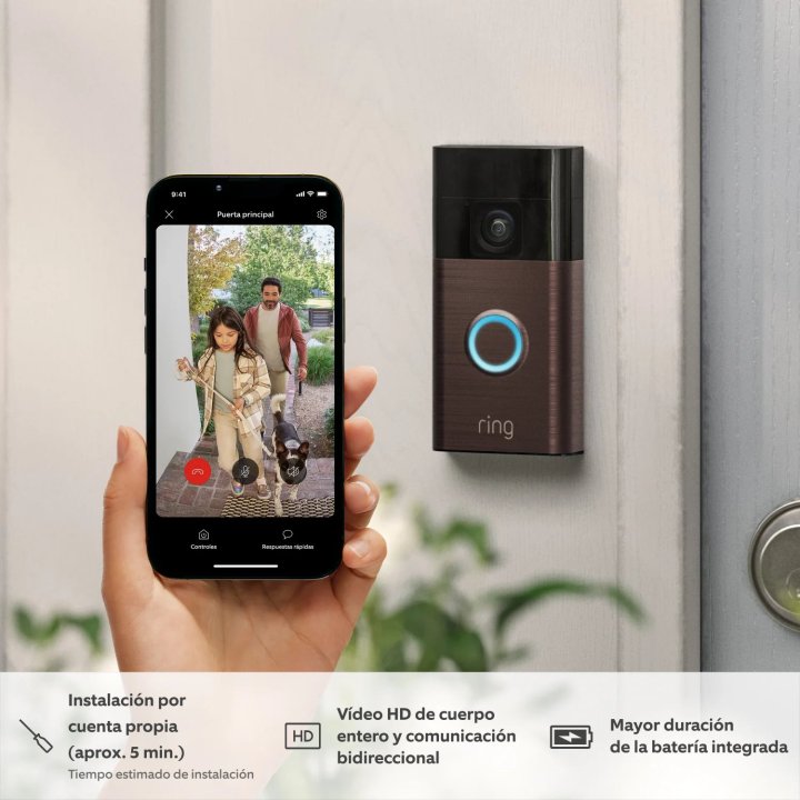 Videoportero Exterior Ring Doorbell Battery...