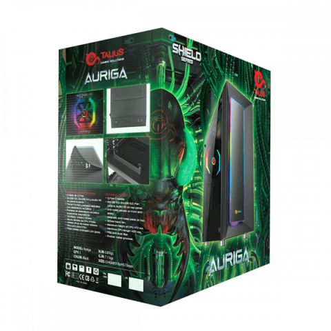 Caja Atx Semitorre Gaming Talius Auriga Cristal...