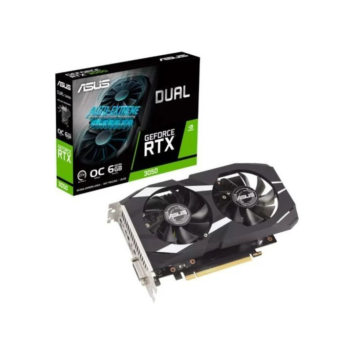 Vga Asus Dual-rtx3050-06g 6gb Gddr6 1xdisplayport 1.4a 1xhdmi 2.1a Dual Fan Cuda 2304 96bit 90yv0k60-m0na00