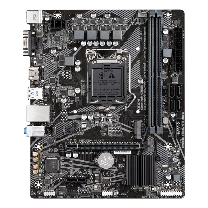 (km0) Pb Gigabyte H510m-h V2 Ddr4 Rev1.0 M-atx Skt 1200 2xddr4 3200mhz Hdmi Vga Gbe Lan M.2 Cash30