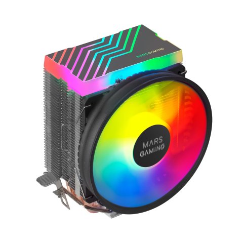 (km0) Ventilador Con Disipador Para Cpu Mars Gaming Mcpu33 Black Dual Frgb 3 Heatpipes Aluminio Pwm 110mm Tdp Hast 140w Cash3