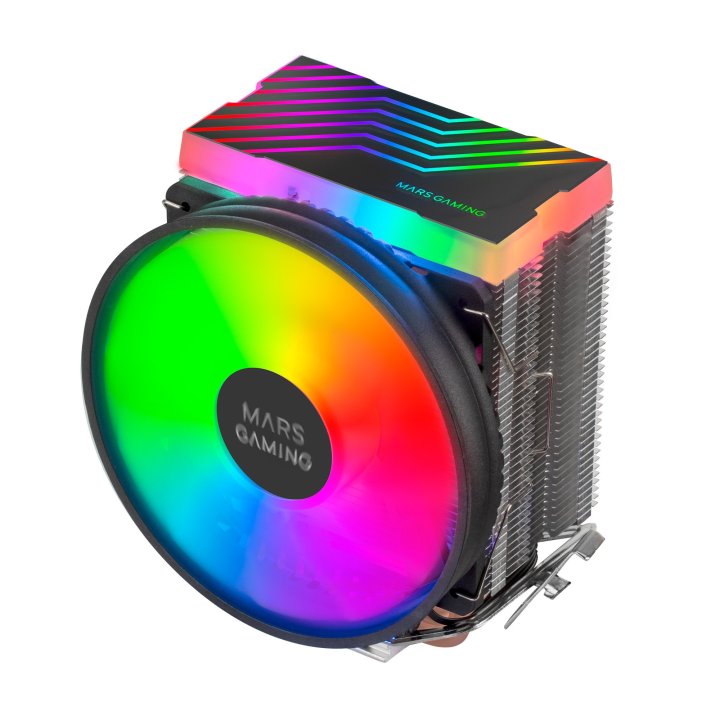 (km0) Ventilador Con Disipador Para Cpu Mars Gaming Mcpu33 Black Dual Frgb 3 Heatpipes Aluminio Pwm 110mm Tdp Hast 140w Cash3