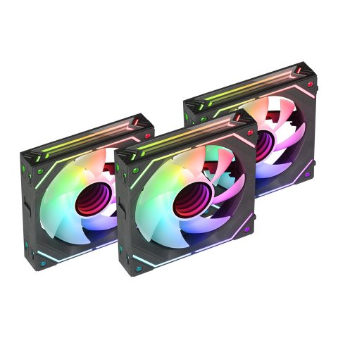 (km0) Kit 3xventilador Interno Arg Dinamico Mars Gaming Mf-linkfinity Kit Black Modulares Pwm 120mm 360º Argb Cash30