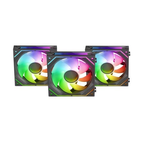(km0) Kit 3xventilador Interno Arg Dinamico Mars Gaming Mf-linkfinity Kit Black Modulares Pwm 120mm 360º Argb Cash30