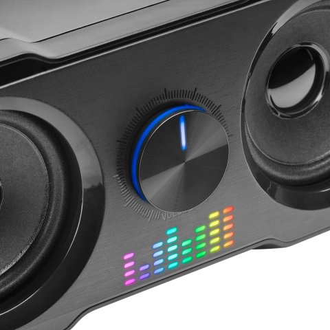 (km0) Altavoces 2.2 Mars Gaming Ms22 Sistema De Doble Subwoofer 35w Rgb Flow Conexion Jack 3.5mm Negro Alimentacion Por Usb C