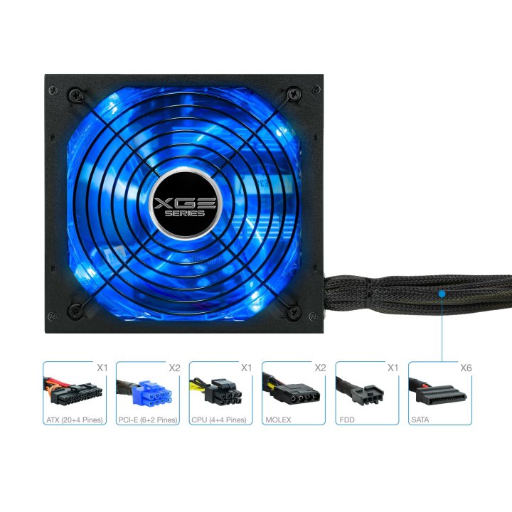 Fuente De Alimentacion Gaming Tooq 700w 80+ Bronze Atx12v V2.31 Apfc 82+ Led On off