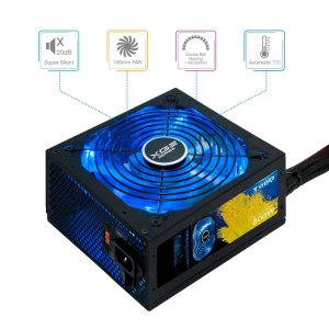 Fuente De Alimentacion Gaming Tooq 800w 80+ Bronze Atx12v V2.31 Apfc 82+ Led On off 2