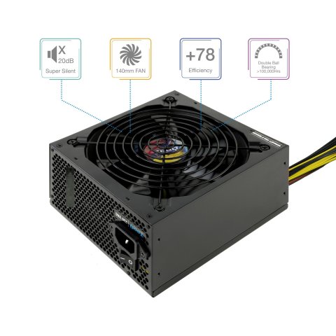 Fuente De Alimentacion Tooq Tqapolo-600sp 600w Fan 12cm 5 Sata 3 Molex 2 Pcie (6+2 Y 6) Interruptor Negra Destinada A Reparac
