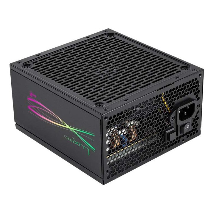 Fuente De Alimentacion Modular Aerocool 650w Lux Pro Certificado 80+ Bronze Apfc Vent. 14cm Rgb