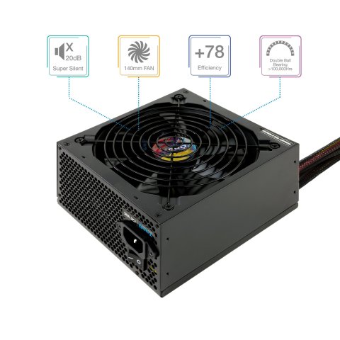 Fuente De Alimentacion Tooq 750w Tqapolo-750sp Fan 12cm 5 Sata Molex Pcie (6+2 Y 6) Interruptor Negra Destinada A Reparacione