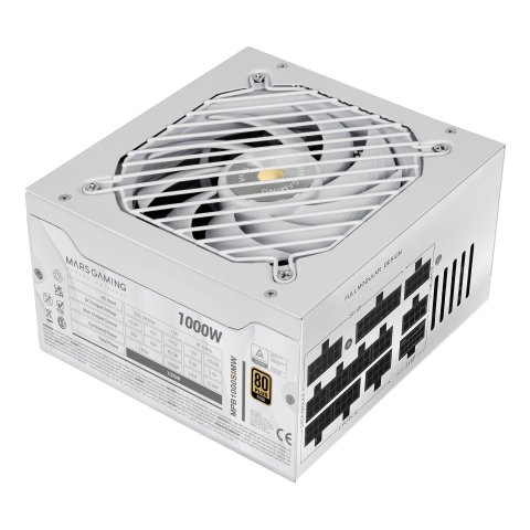 Fuente De Alimentacion Mars Gaming 1000w Modular Atx 3.1 80+ Gold 140mm Silent Negro 12v 2x6 Cable No Incluido
