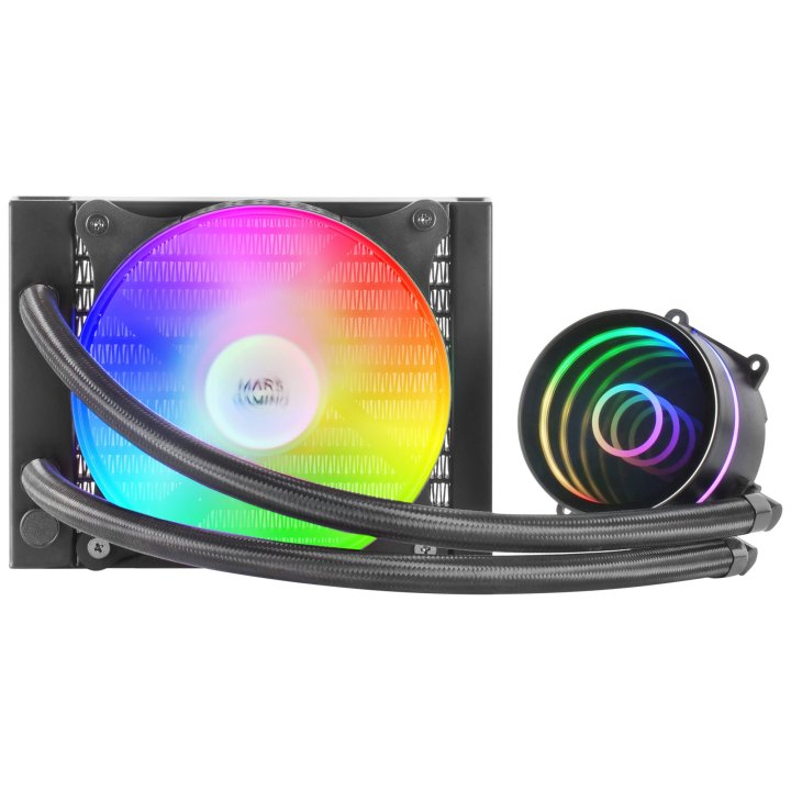 Sistema De Refrigerancion Liquida Mars Gaming Ml-one120 Black 12x12 Iluminacion Frgb Tpd 200w Para Procesadores Intel Y Amd