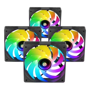 Kit 4xventilador Interno Argb Mars Gaming Mf3dprokit Negro 120mm Argb Hub Rf Remote 2